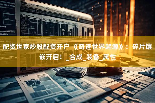 配资世家炒股配资开户 《奇迹世界起源》：碎片镶嵌开启！_合成_装备_属性